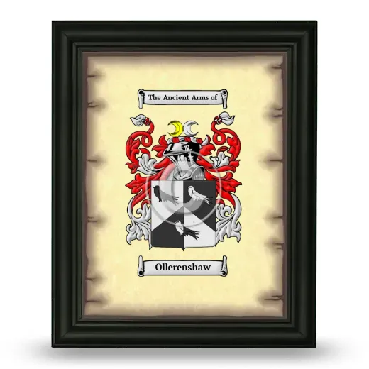 Ollerenshaw Coat of Arms Framed - Black