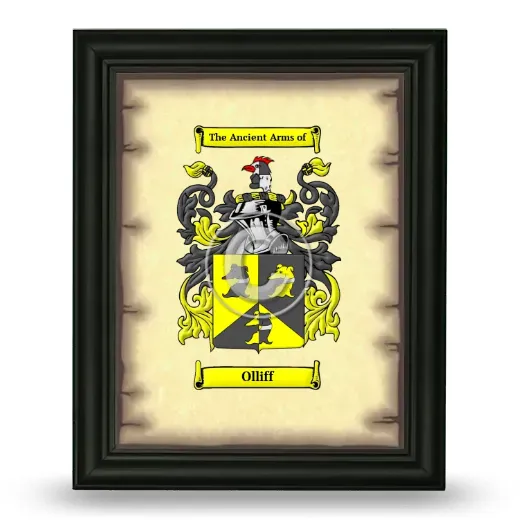 Olliff Coat of Arms Framed - Black