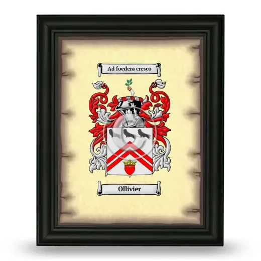 Ollivier Coat of Arms Framed - Black