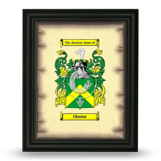 Olmint Coat of Arms Framed - Black