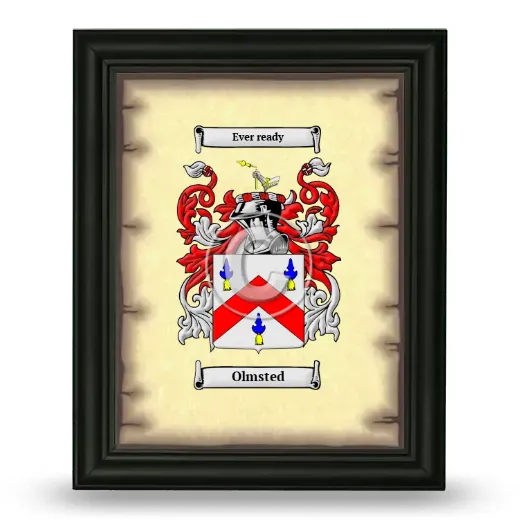 Olmsted Coat of Arms Framed - Black