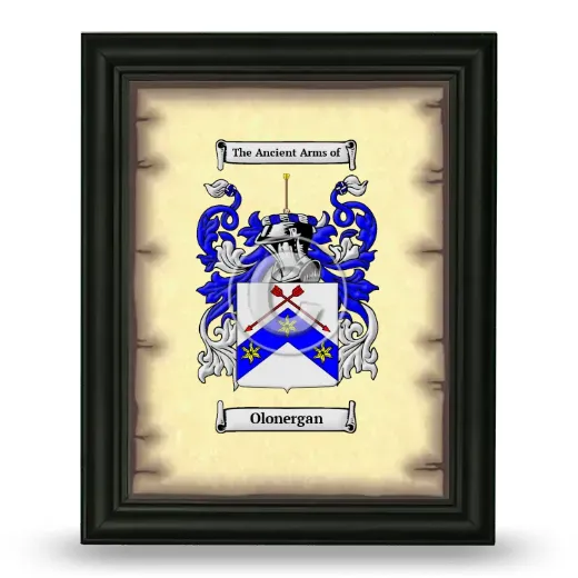 Olonergan Coat of Arms Framed - Black