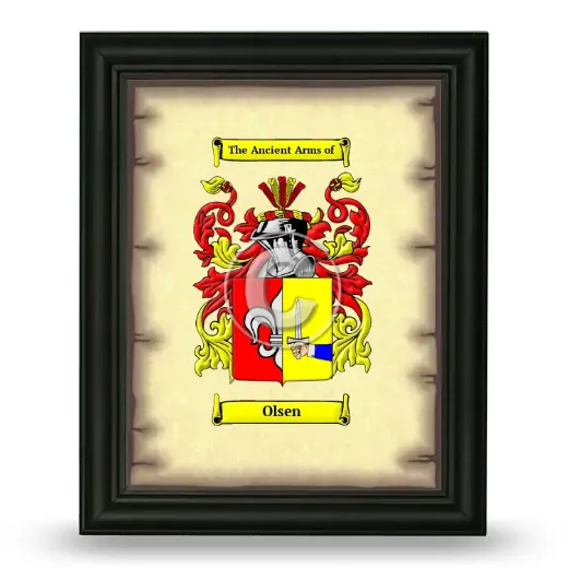 Olsen Coat of Arms Framed - Black
