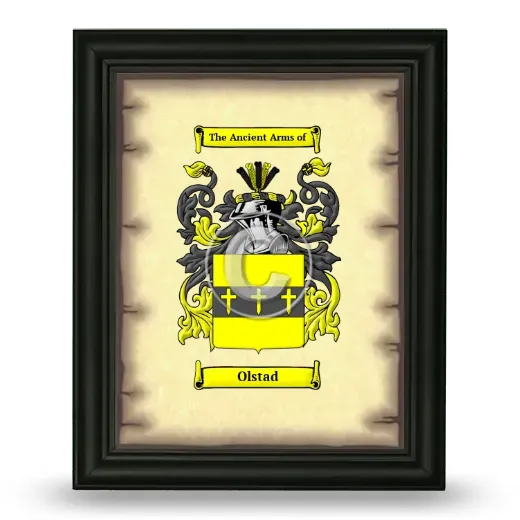 Olstad Coat of Arms Framed - Black