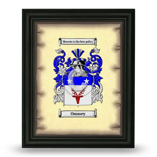 Ommey Coat of Arms Framed - Black