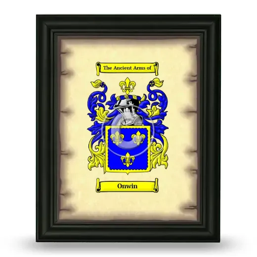 Onwin Coat of Arms Framed - Black