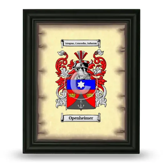 Openheimer Coat of Arms Framed - Black