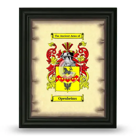 Openheims Coat of Arms Framed - Black