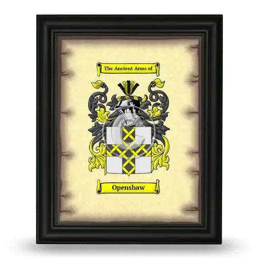 Openshaw Coat of Arms Framed - Black