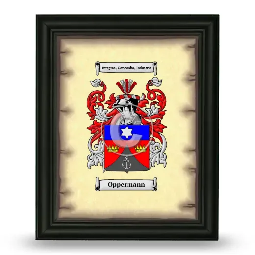 Oppermann Coat of Arms Framed - Black