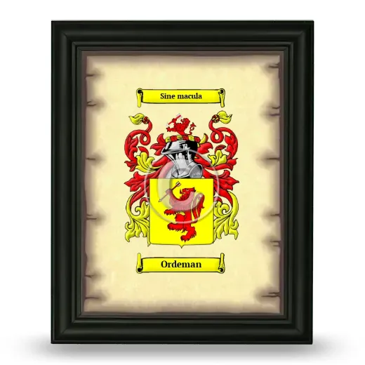 Ordeman Coat of Arms Framed - Black