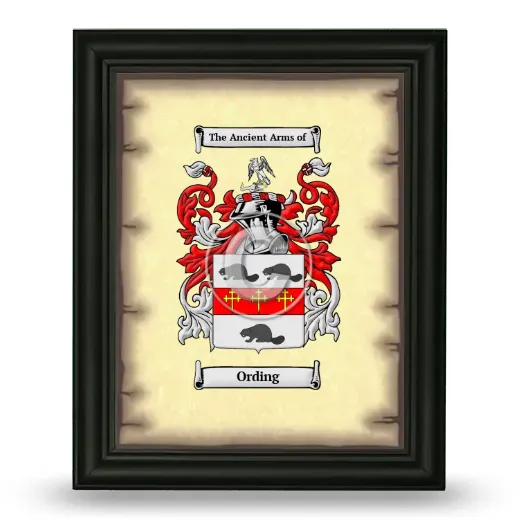Ording Coat of Arms Framed - Black