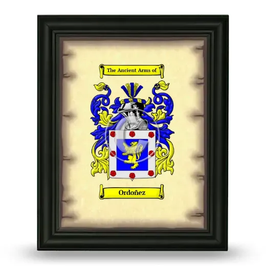 Ordoñez Coat of Arms Framed - Black