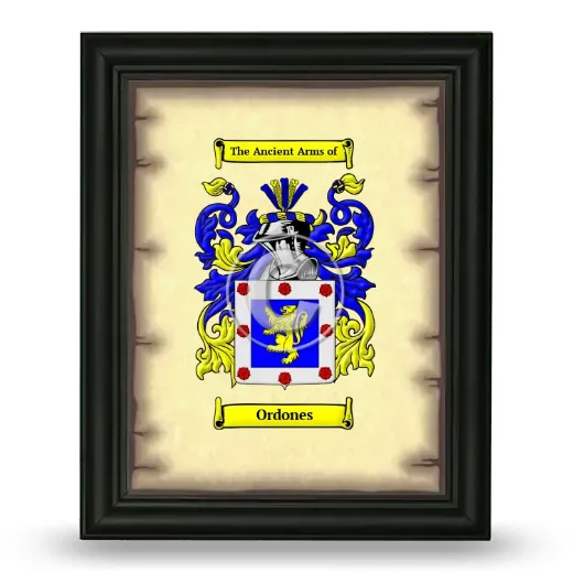 Ordones Coat of Arms Framed - Black