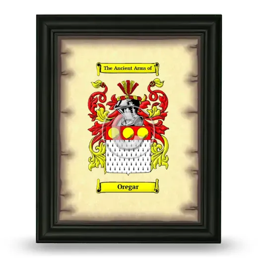 Oregar Coat of Arms Framed - Black
