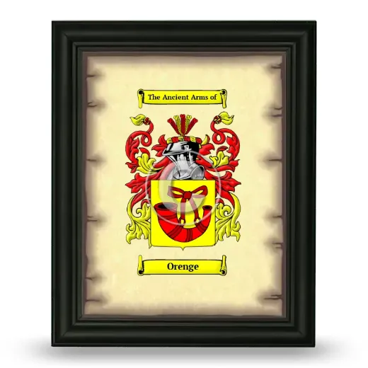 Orenge Coat of Arms Framed - Black