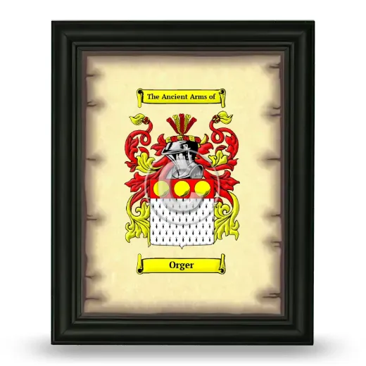 Orger Coat of Arms Framed - Black