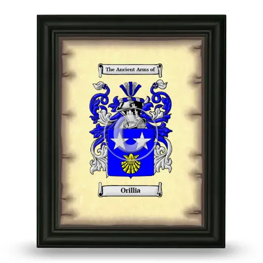 Orillia Coat of Arms Framed - Black