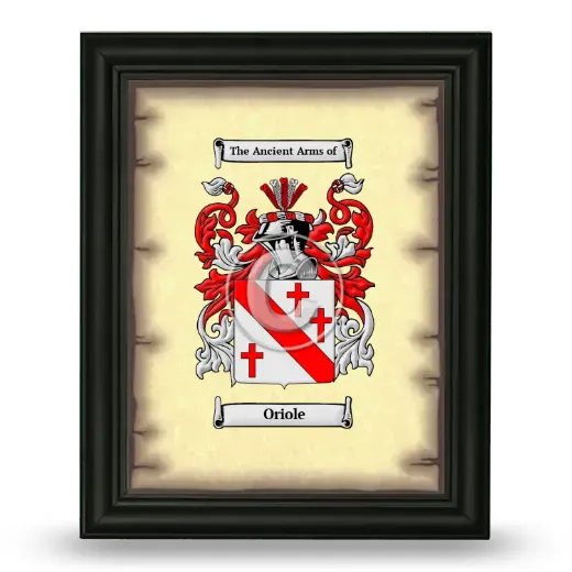 Oriole Coat of Arms Framed - Black