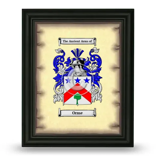 Orme Coat of Arms Framed - Black