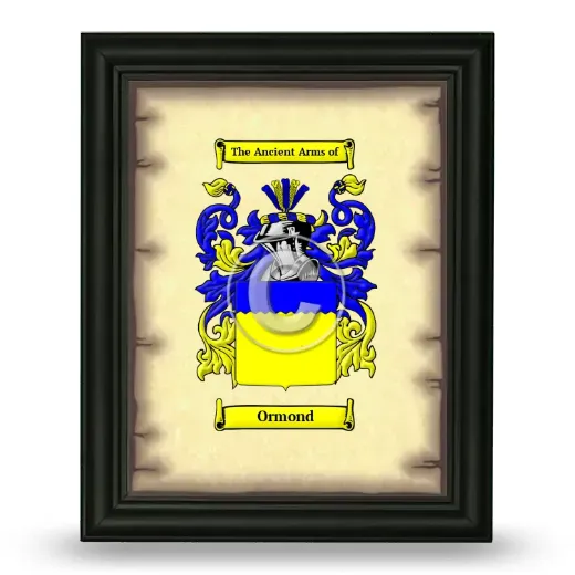 Ormond Coat of Arms Framed - Black