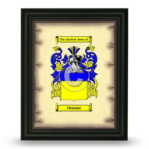 Ormont Coat of Arms Framed - Black