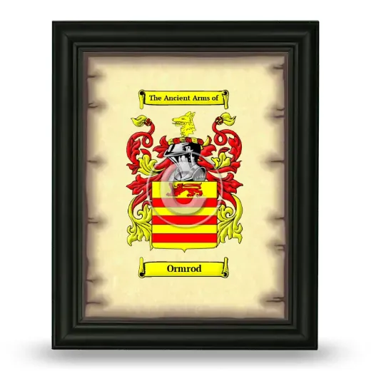 Ormrod Coat of Arms Framed - Black