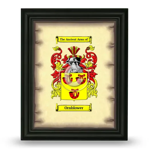 Ornblower Coat of Arms Framed - Black
