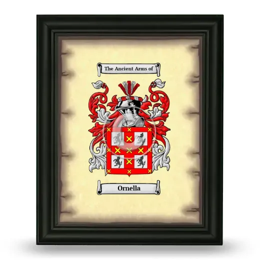 Ornella Coat of Arms Framed - Black