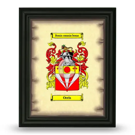 Orris Coat of Arms Framed - Black