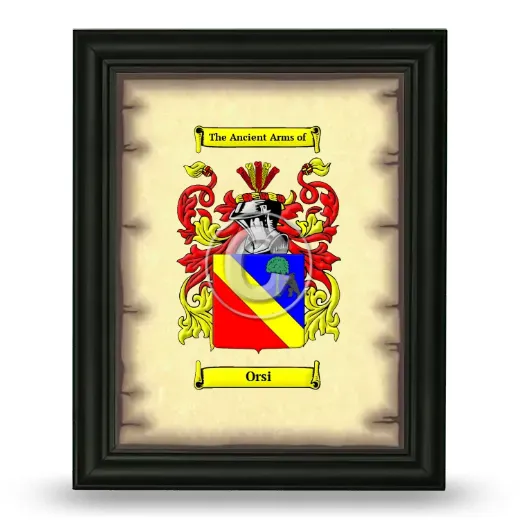 Orsi Coat of Arms Framed - Black