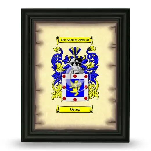 Ortez Coat of Arms Framed - Black