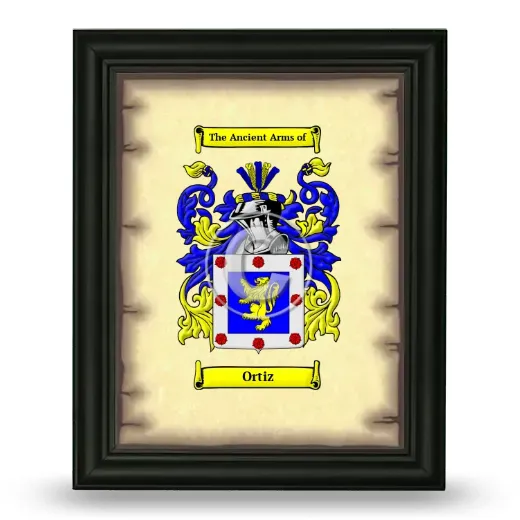 Ortiz Coat of Arms Framed - Black