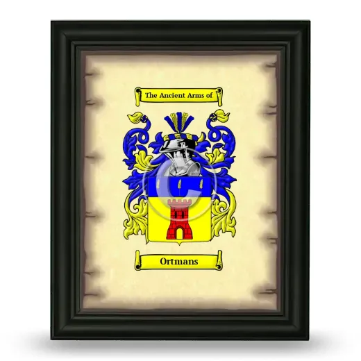 Ortmans Coat of Arms Framed - Black