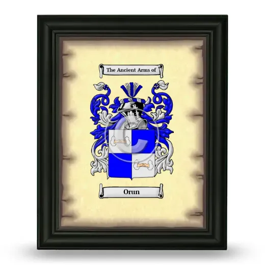 Orun Coat of Arms Framed - Black