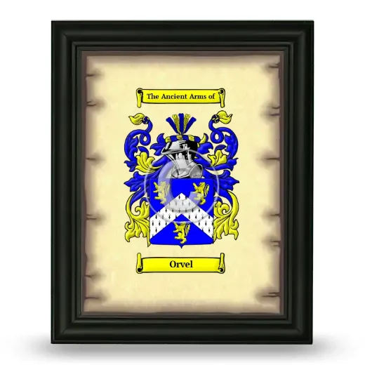 Orvel Coat of Arms Framed - Black