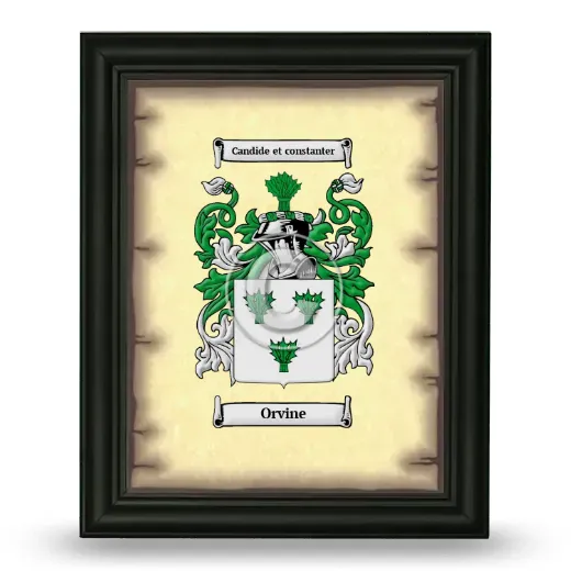 Orvine Coat of Arms Framed - Black