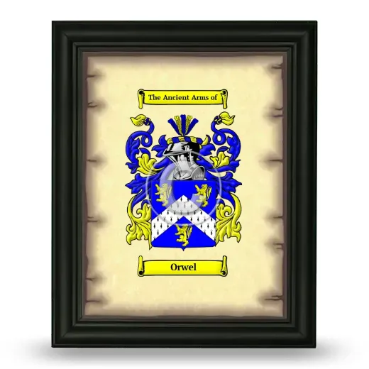 Orwel Coat of Arms Framed - Black
