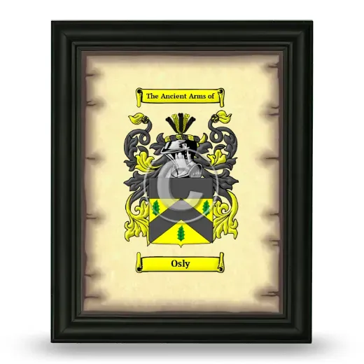 Osly Coat of Arms Framed - Black