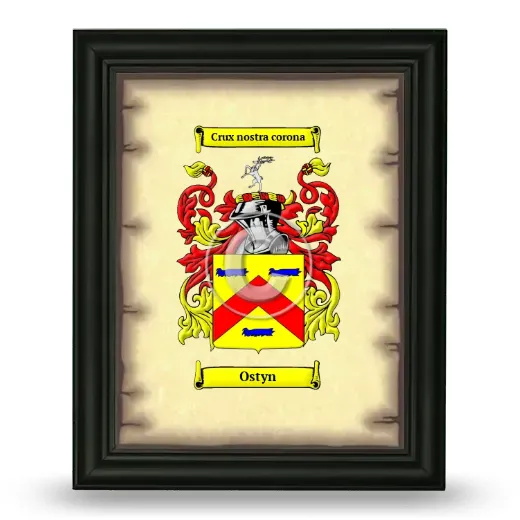Ostyn Coat of Arms Framed - Black