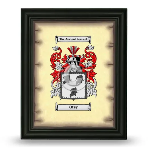 Otey Coat of Arms Framed - Black