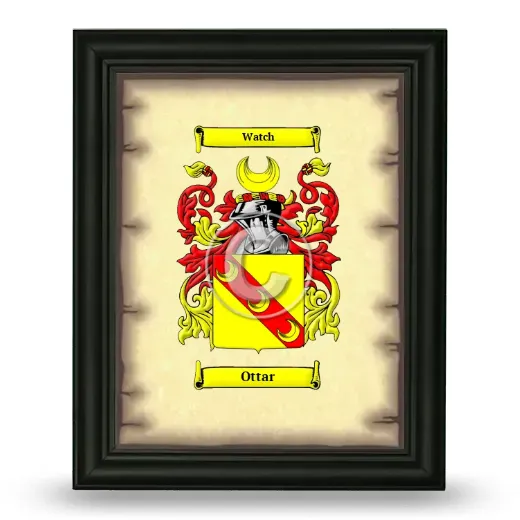 Ottar Coat of Arms Framed - Black