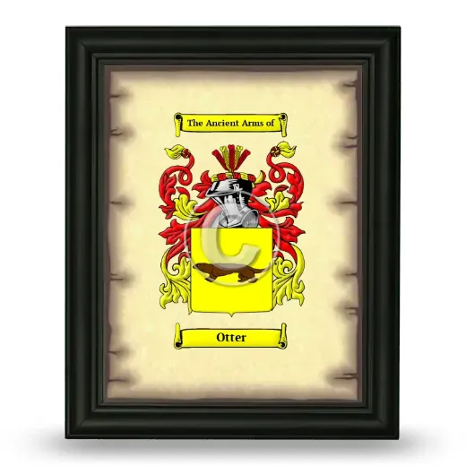 Otter Coat of Arms Framed - Black