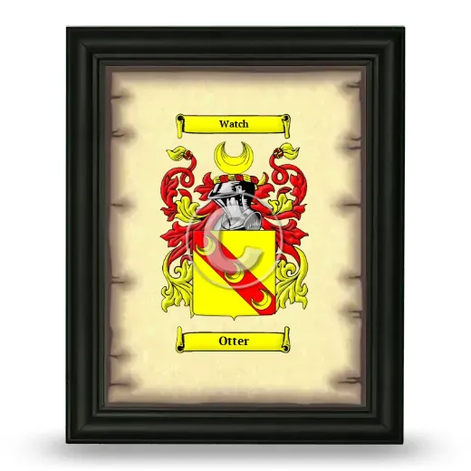 Otter Coat of Arms Framed - Black