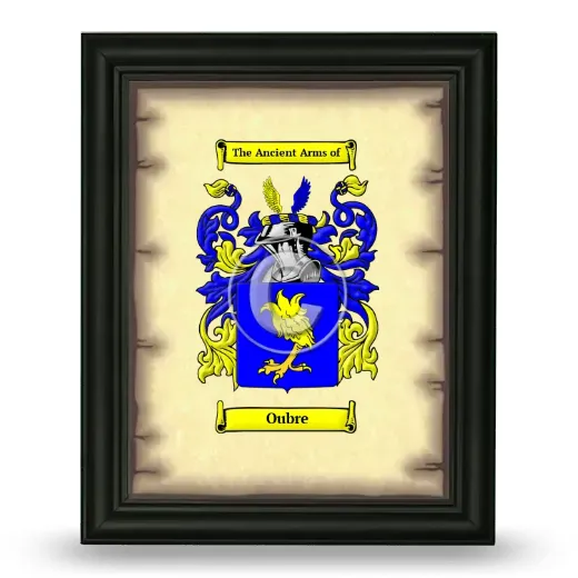 Oubre Coat of Arms Framed - Black
