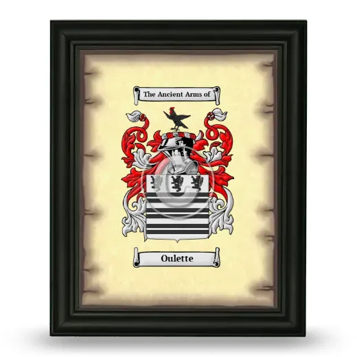 Oulette Coat of Arms Framed - Black