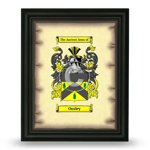 Ousley Coat of Arms Framed - Black