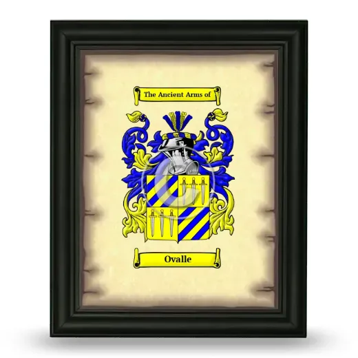 Ovalle Coat of Arms Framed - Black