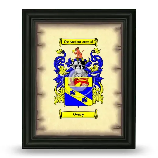 Overy Coat of Arms Framed - Black