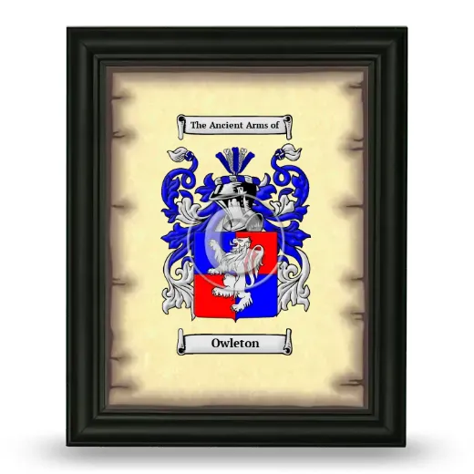 Owleton Coat of Arms Framed - Black